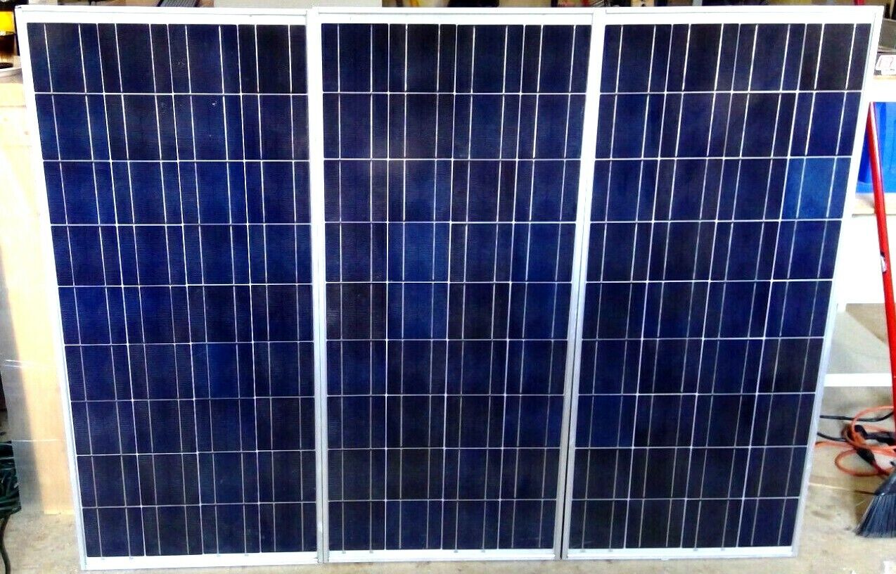 47"x63" Set Of 3 Sharp Ne-80ejea 80 Watt 12v Off Grid Solar Panels 240w Total